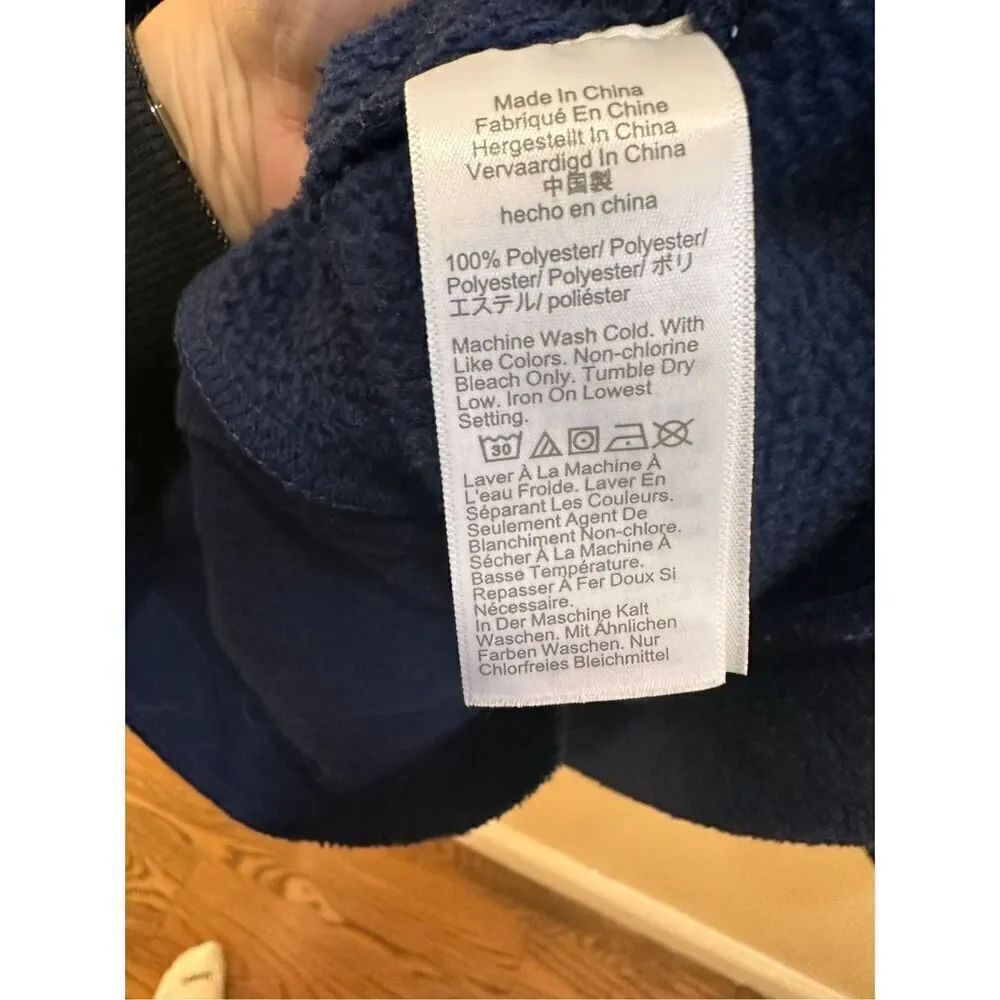 J. Crew Blue Fleece 3/4 Button Up Sweater Size Small